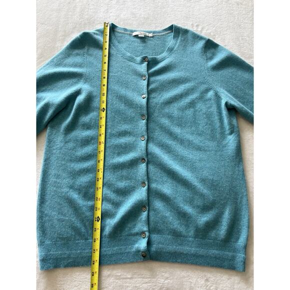 Boden Size XL Women’s 100% Cashmere Button Up Cardigan Sweater Turquoise - Picture 12 of 16